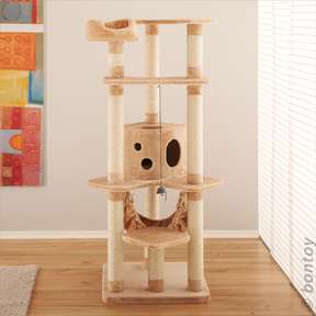 Bontoy Kratzbaum MAX creme 160cm I extra dicke Bodenplatte I stabiler Stand