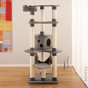 Bontoy Kratzbaum MAX grau 160cmI extra dicke BodenplatteI stabiler Stand