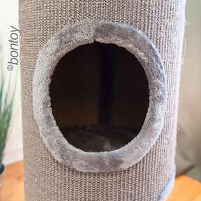Bontoy Katzenturm BUDDY I mit 3 &Ouml;ffnungen I grau I 99cm