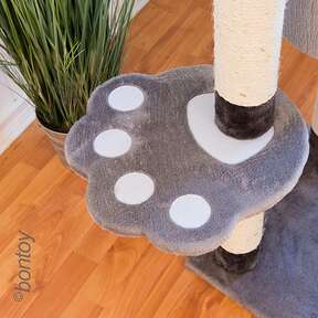 Bontoy Kratzbaum LOU I Grau I 145 cm I mit gro&szlig;er Liegefl&auml;che