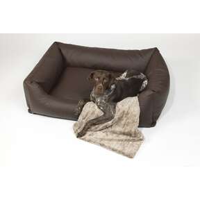 Hundek&ouml;rbchen I Box Bett Saddle I Kunstleder I mocca