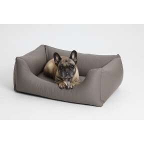 Hundek&ouml;rbchen Box Bett Saddle Kunstleder taupe grau