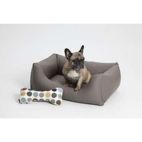 Hundek&ouml;rbchen Box Bett Saddle Kunstleder taupe grau