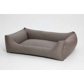 Hundek&ouml;rbchen Box Bett Saddle Kunstleder taupe grau