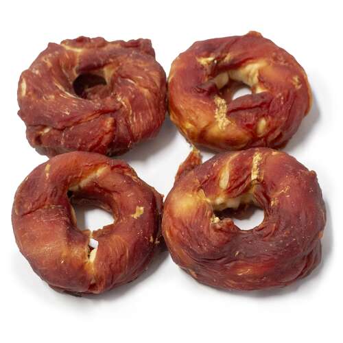 Bontoy 4 Donuts aus Rinderhaut ummantelt mit Entenfleisch Gr&ouml;&szlig;e S - 200g
