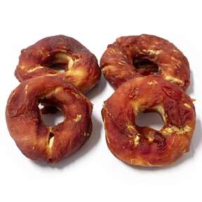 Bontoy 4 Donuts aus Rinderhaut ummantelt mit Entenfleisch Gr&ouml;&szlig;e S - 200g