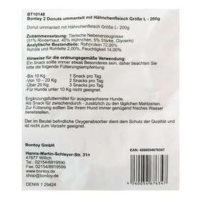 Bontoy 2 Donuts ummantelt mit H&uuml;hnchenfleisch Gr&ouml;&szlig;e L - 200g