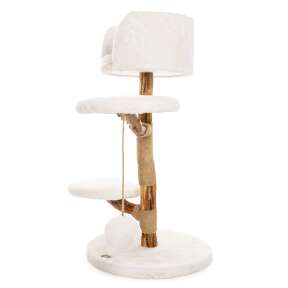 BONTOY Kratzbaum Dobby mit Naturholzstamm  in creme 92cm