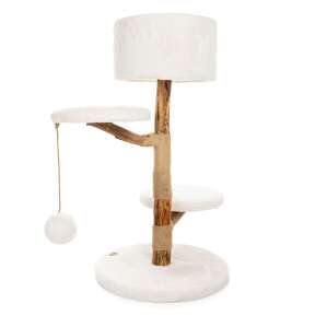 BONTOY Kratzbaum Dobby mit Naturholzstamm  in creme 92cm
