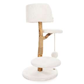 BONTOY Kratzbaum Dobby mit Naturholzstamm  in creme 92cm