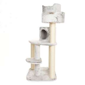 BONTOY Kratzbaum Jerry in grau/wei&szlig; 126cm