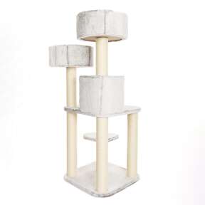 BONTOY Kratzbaum Jerry in grau/wei&szlig; 126cm
