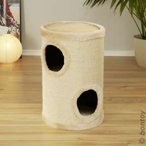 Bontoy Katzenturm BUDDY I mit 2 &Ouml;ffnungen I creme I 58cm hoch
